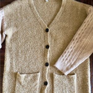Cozy Tan Sweater with Pockets